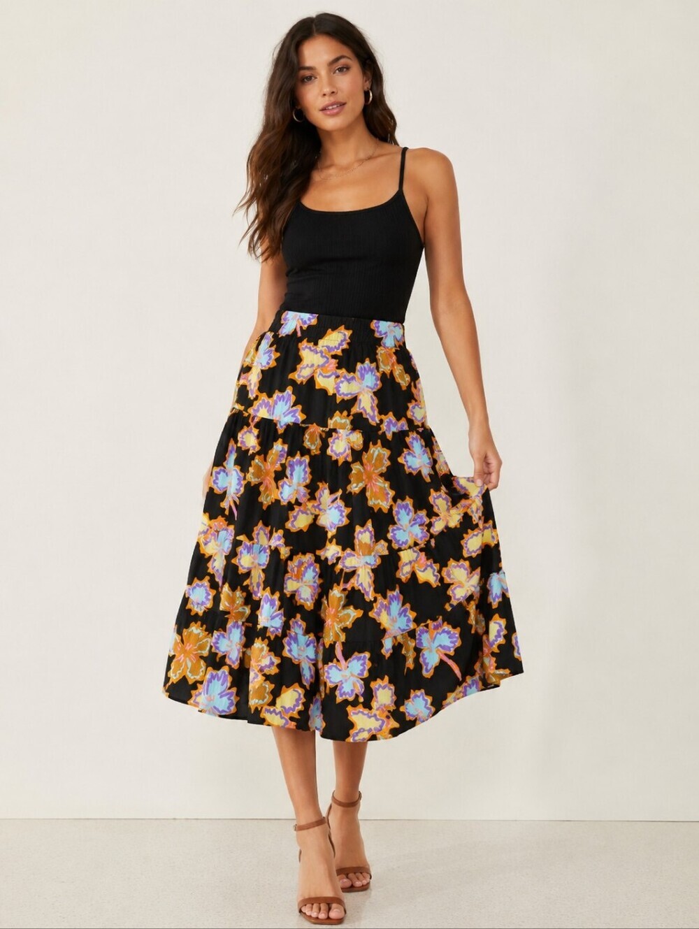 ❤️ NWT! COMPANIA FANTASTICA HALEY MIDI SKIRT, SMALL